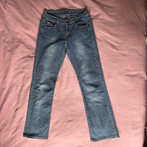 Tommy Hilfiger Vintage Star Pocket Jeans Medium Wash Flare Bootcut Low Rise 26 - Picture 3 of 8